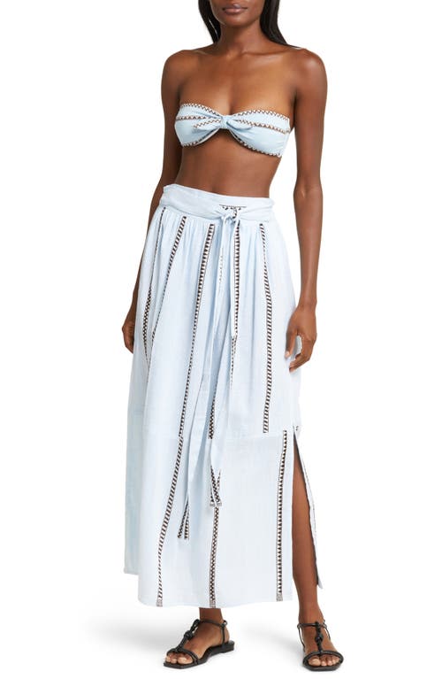 lemlem Tola Cotton Blend Cover-Up Maxi Skirt Tutu Blue at Nordstrom,