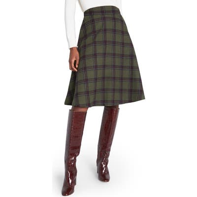 Plus Size Modcloth Prim Class Hero Plaid Skirt, Green