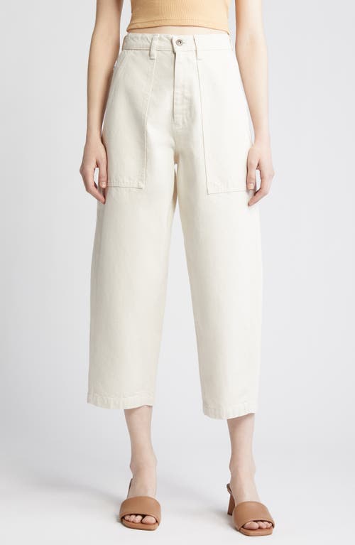 AG Camille High Waist Crop Straight Leg Jeans Opal Stone at Nordstrom,