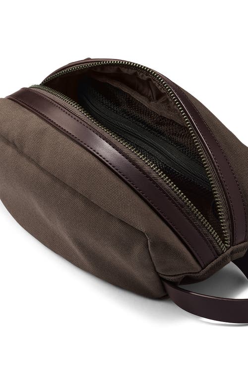 Shop Lands' End Waxed Canvas Travel Dopp Kit Toiletry Bag In Brown