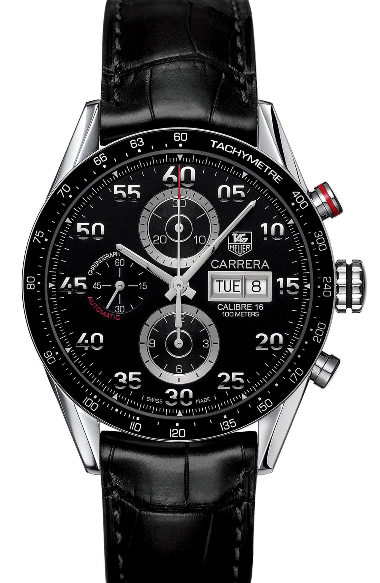 TAG Heuer Carrera Automatic Tachymeter Watch Nordstrom tag-heuer-professional-200m-cell-series-gold-plated-37mm-quartz-watch