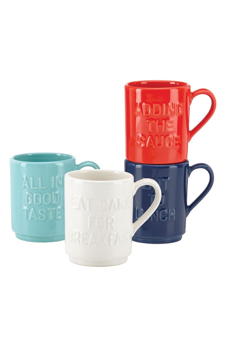 kate spade new york 'all in good taste' 'words' stackable ceramic mugs ...