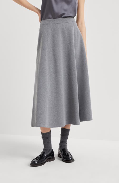 Shop Brunello Cucinelli Circle Midi Skirt In Medium Grey