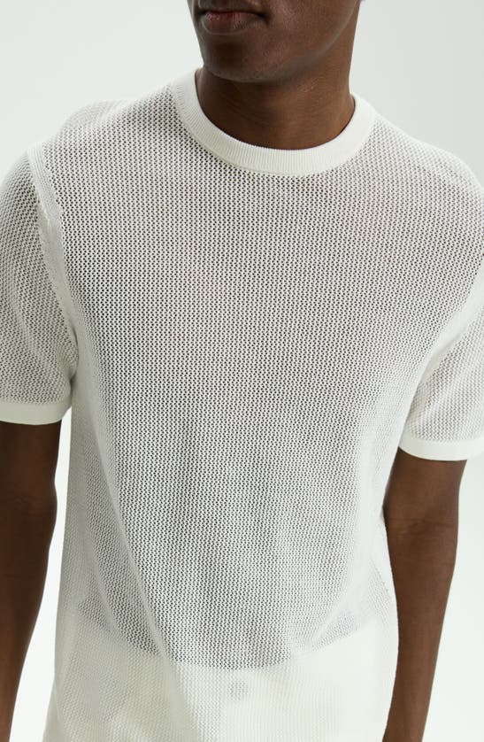 Shop Theory Cairn Open Stitch Cotton Blend Sweater In Ivory