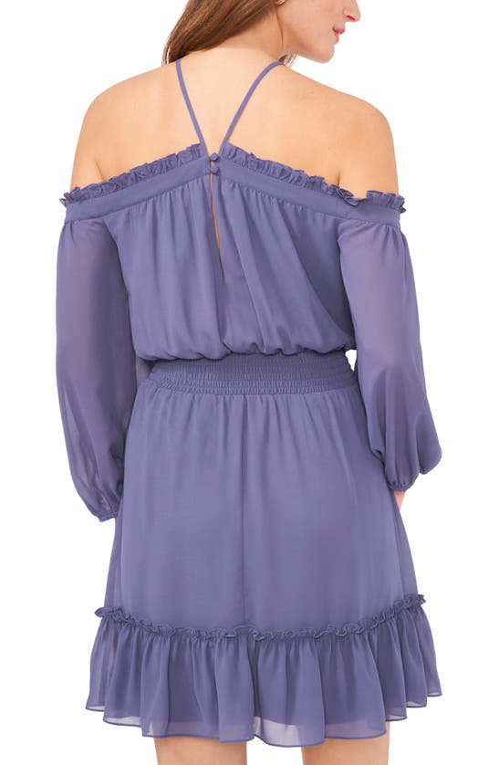 Shop Halogen ® Long Sleeve Halter Minidress In Indigo Twilight Blue