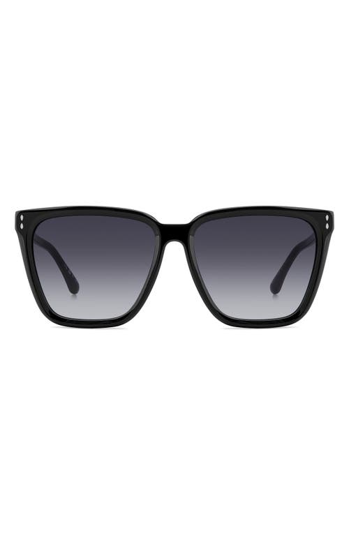 Shop Isabel Marant 58mm Cat Eye Sunglasses In Black/grey Shaded