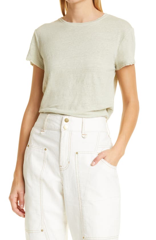 Frame Easy True Organic Linen T-shirt In Sage