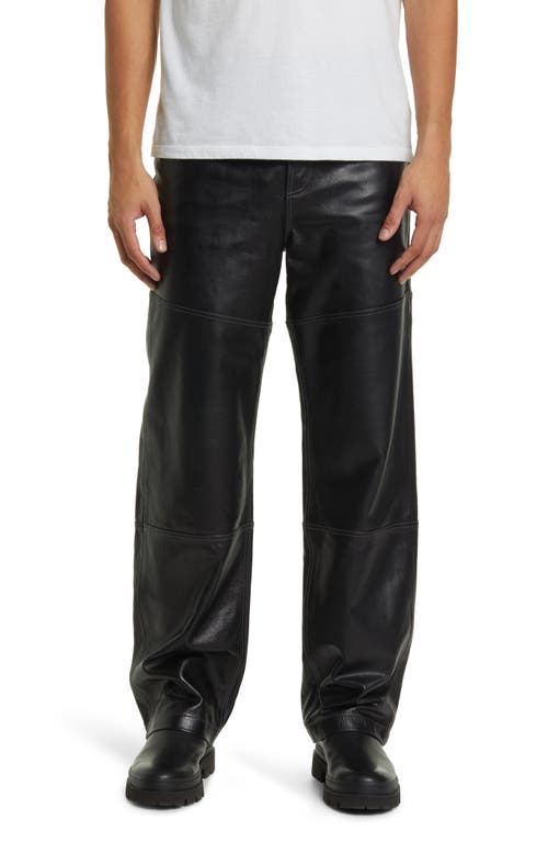 FRAME Lambskin Leather Pants Black at Nordstrom,
