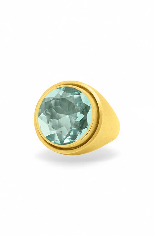 Dean Davidson Aquamarine Signet Ring in Aquamarine/Gold