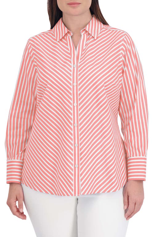 Foxcroft Mary Stripe Stretch Button-Up Shirt at Nordstrom