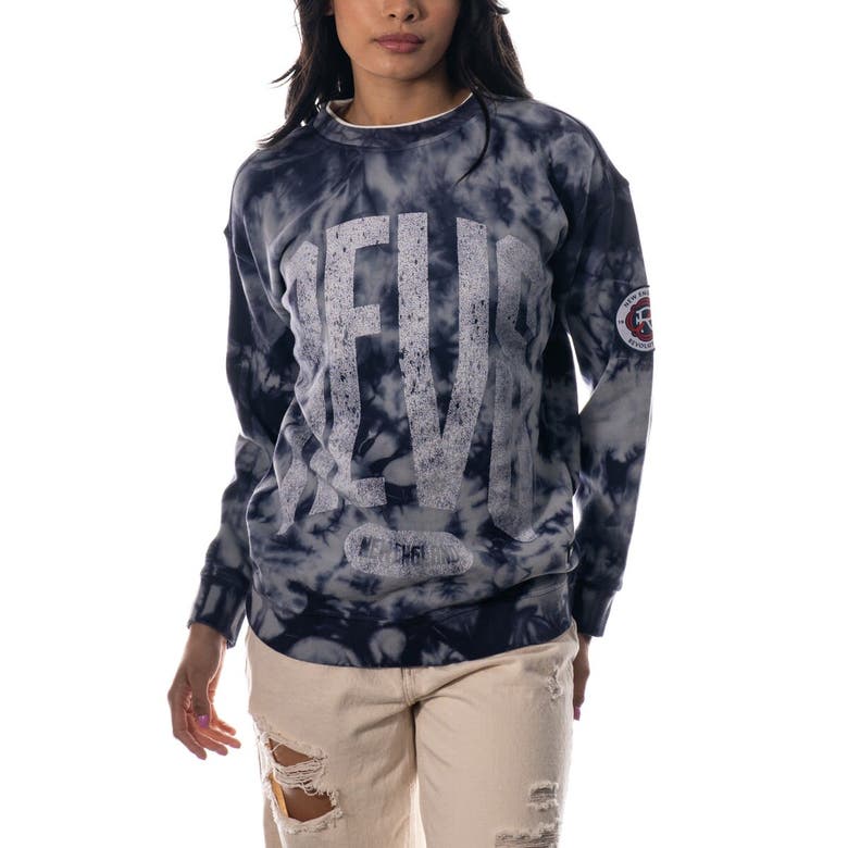 The Wild Collective Navy New England Revolution Double Collar Pullover Sweatshirt