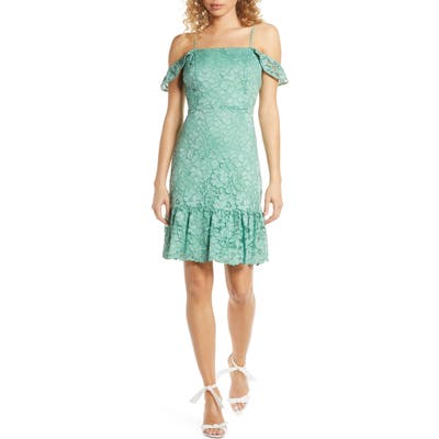 Sam Edelman Lace Cold Shoulder Sheath Dress, Green