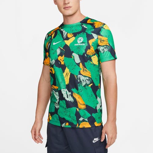 Men's Nike Green/Yellow Australia National Team 2022/23 Pre-Match Top