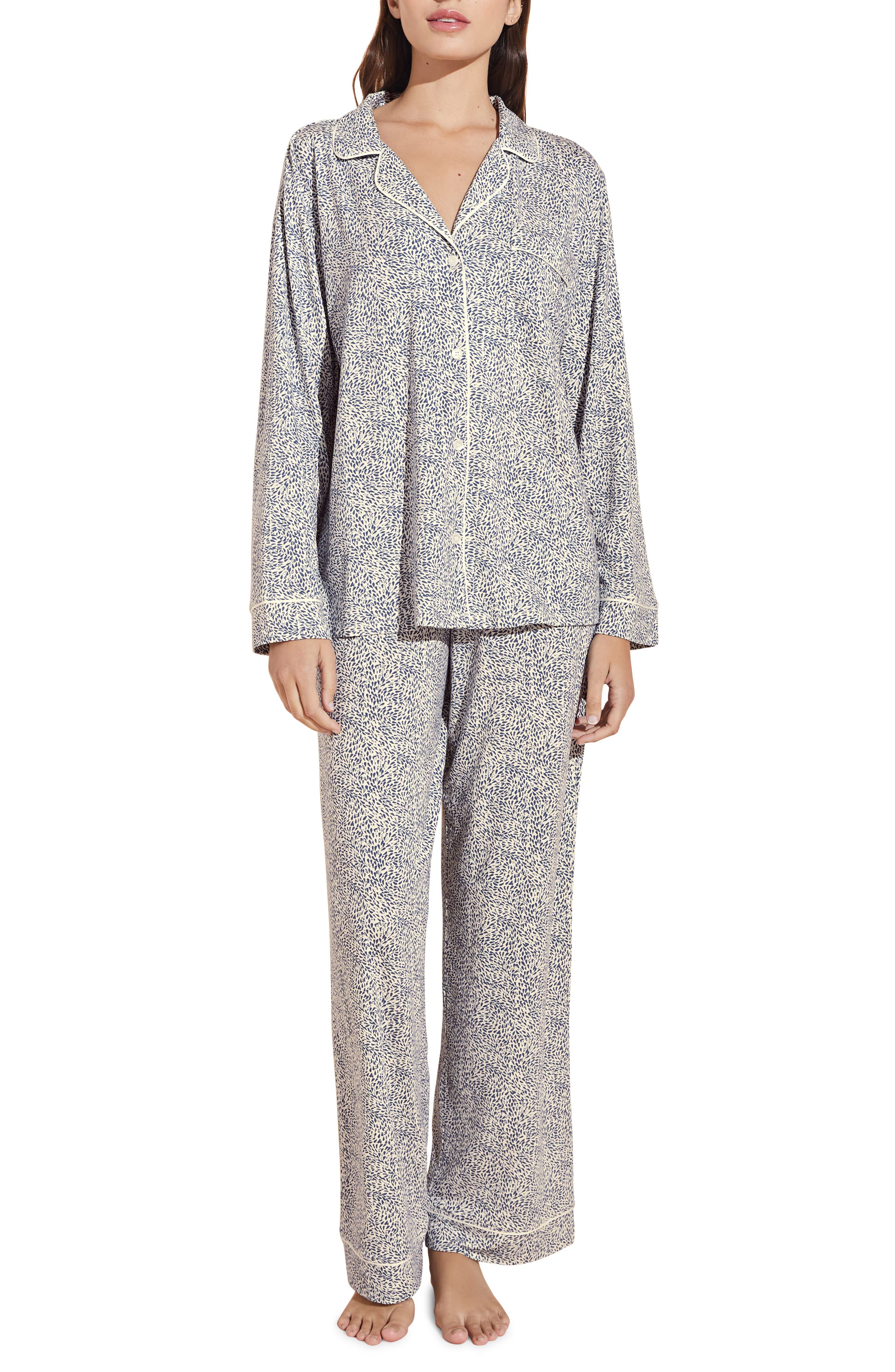 Eberjey Frida The Tencel Modal Pajamas Set in Agave/Ivory