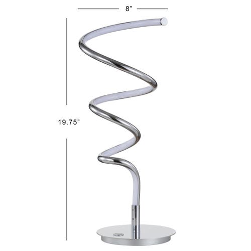 Jonathan Y Scribble Modern Dimmable Metal Integrated Led Table Lamp In Chrome