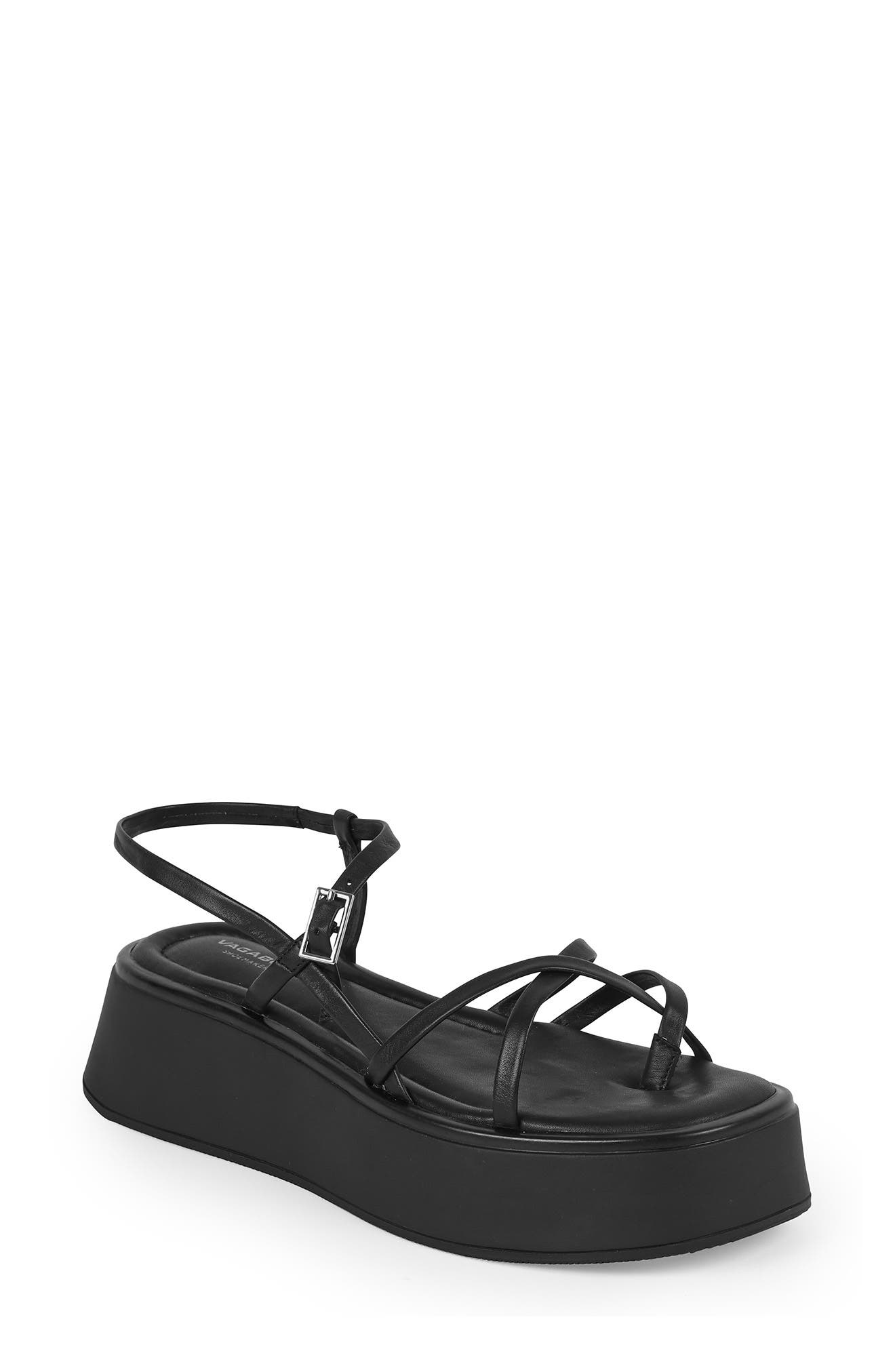 Vagabond Women#39;s Hennie Leather Block Heeled Sandals - Black