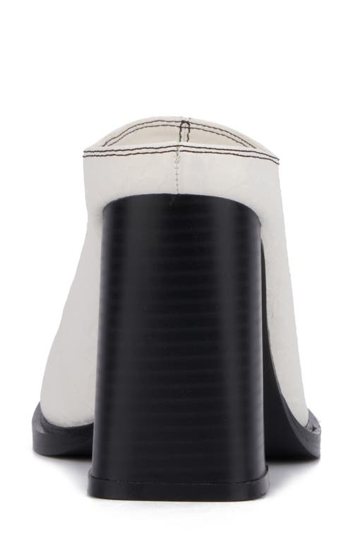 Olivia Miller Square Toe Mule In White