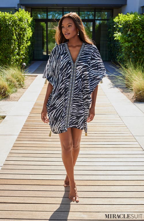 Shop Miraclesuit ® Tiger Sombre Cover-up Caftan In Black/white