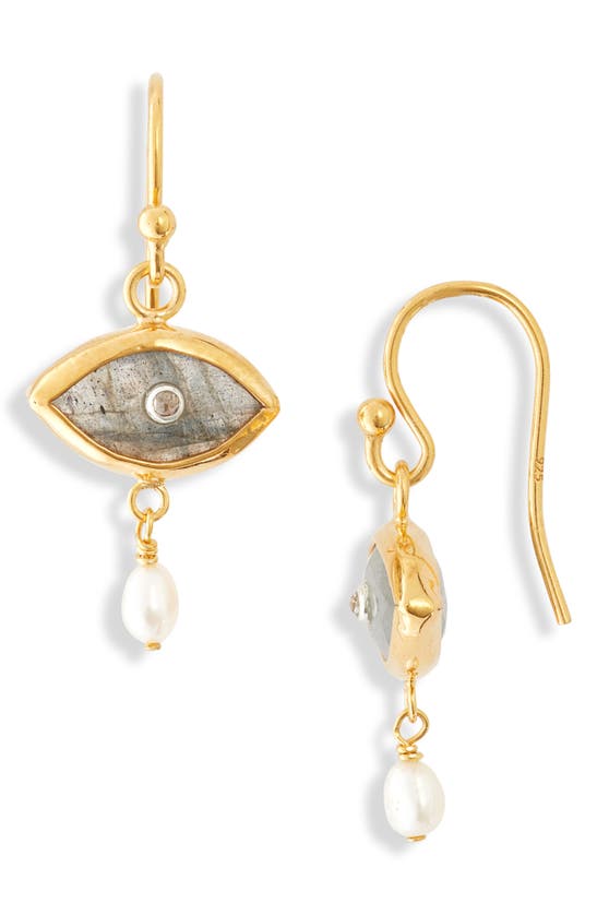 Chan Luu Evil Eye Drop Earrings In Labradorite ModeSens