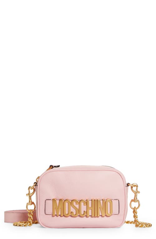 Moschino Logo Leather Crossbody Bag in Pink