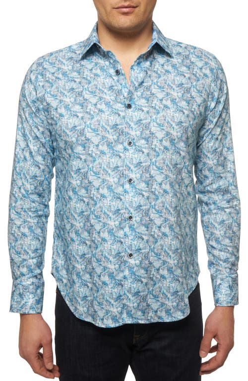 Robert Graham Geomorph Cotton Button-Up Shirt in Blue at Nordstrom, Size Small