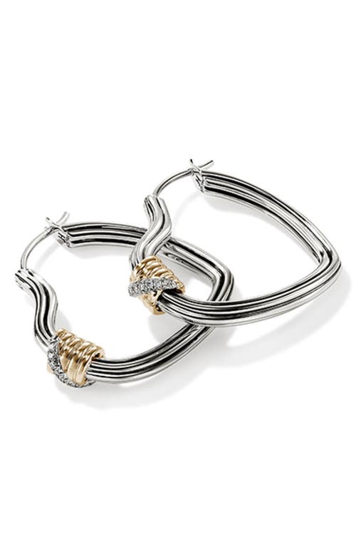 John Hardy Bamboo Collection Heart Hoop Earrings In Silver And Gold