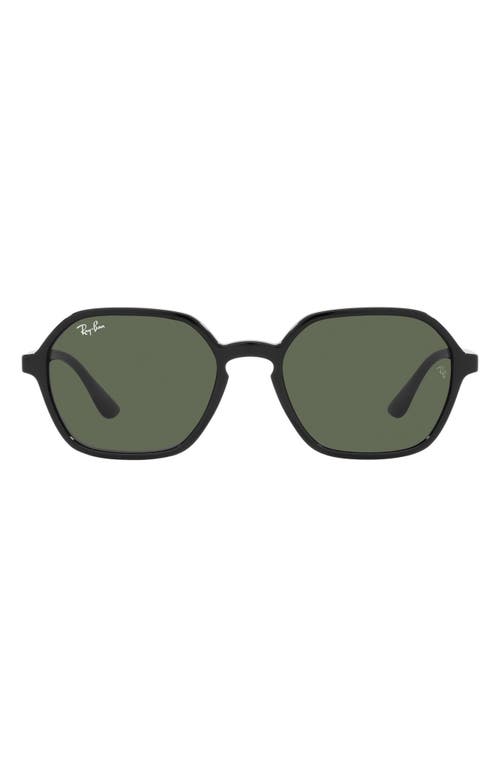 Shop Ray Ban Ray-ban 52mm Round Sunglasses In Black/dark Green