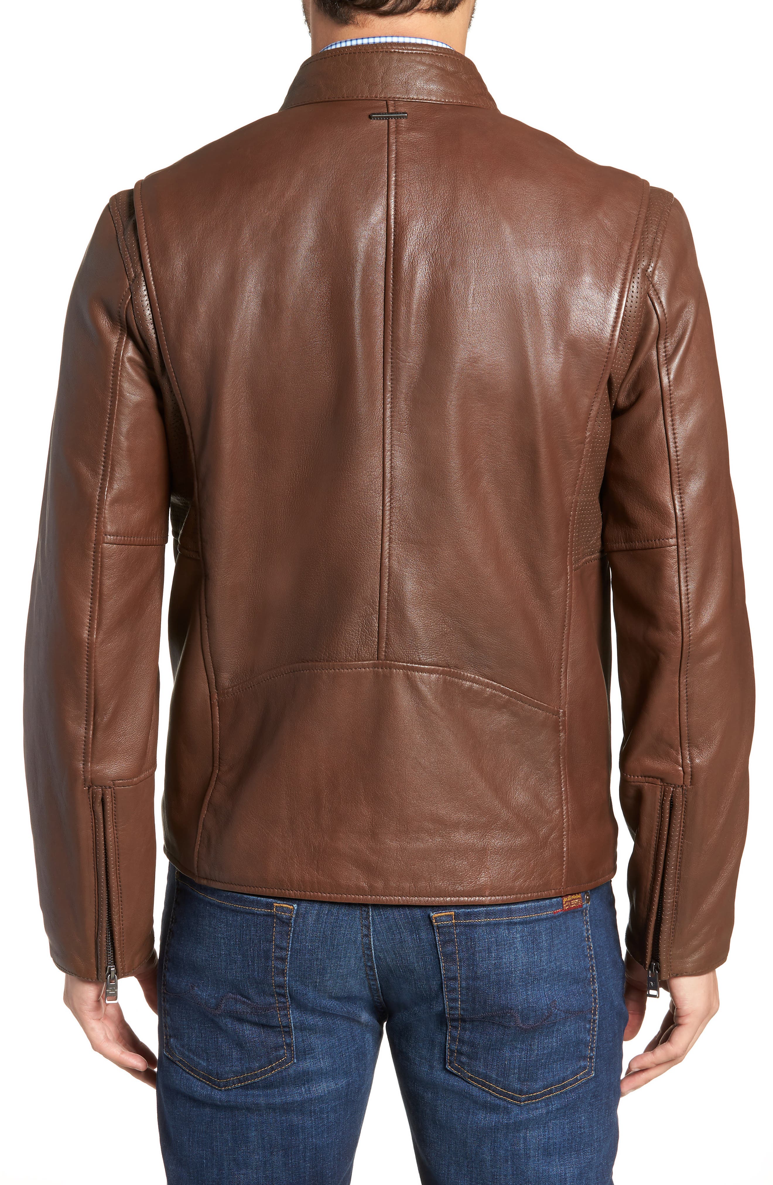 andrew marc horace leather moto jacket