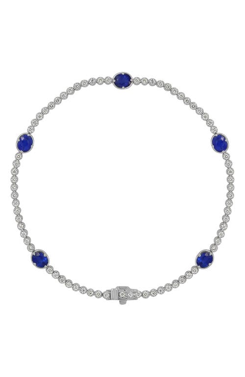 Shop Bony Levy El Mar Diamond & Sapphire Bracelet In 18k White Gold