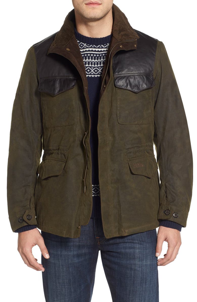 Barbour 'Traveller' Waxed Mixed Media Jacket | Nordstrom