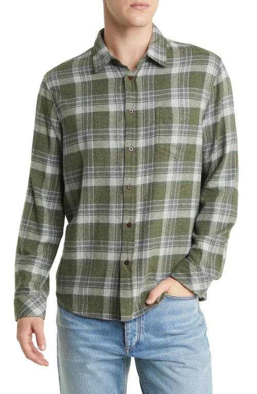 Rails Lennox Relaxed Fit Plaid Cotton Blend Button-Up Shirt in Green Hollow Grey Melange at Nordstrom, Size Large