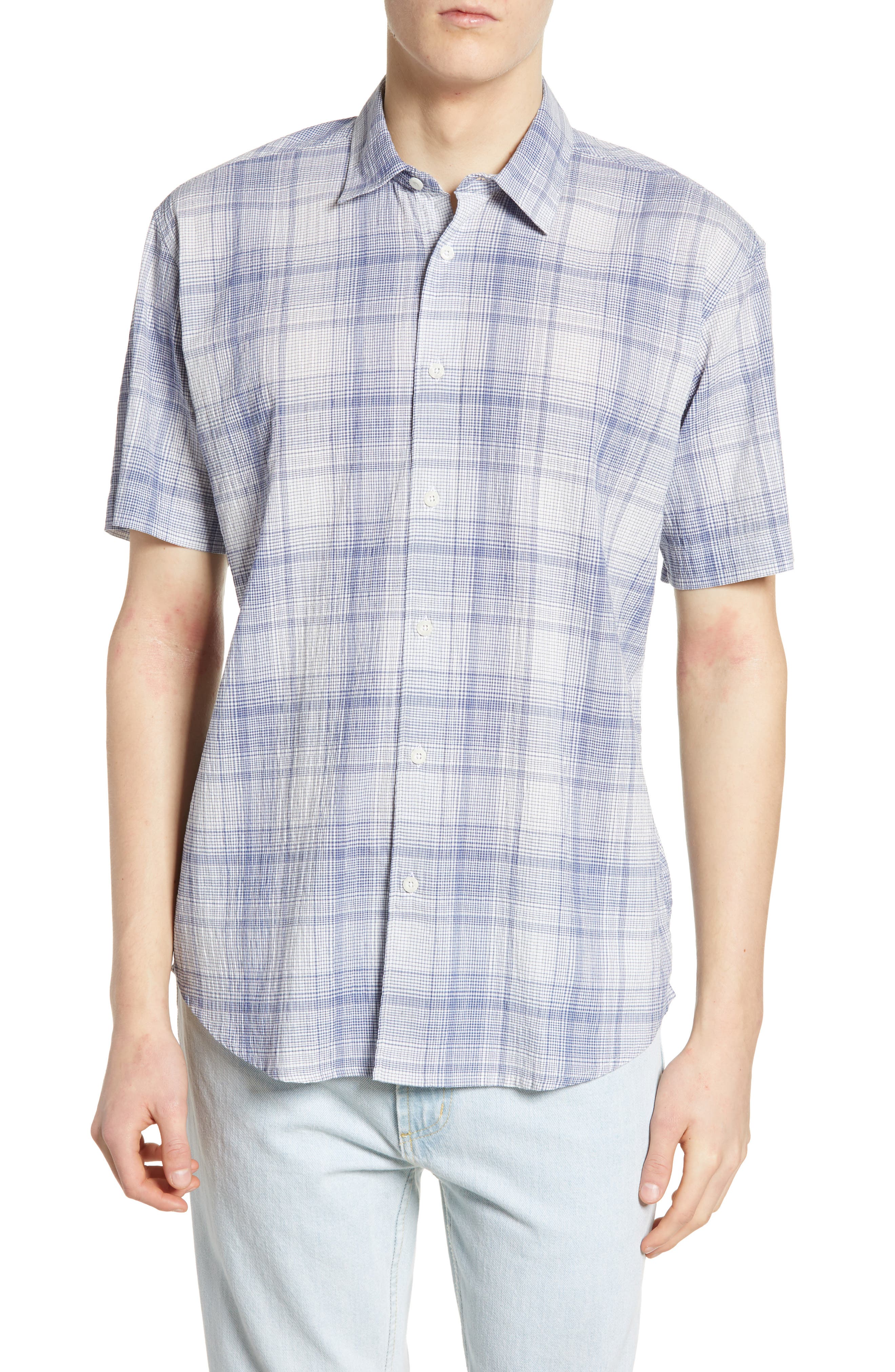 Coastaoro Newporter Regular Fit Plaid Sport Shirt, Blue