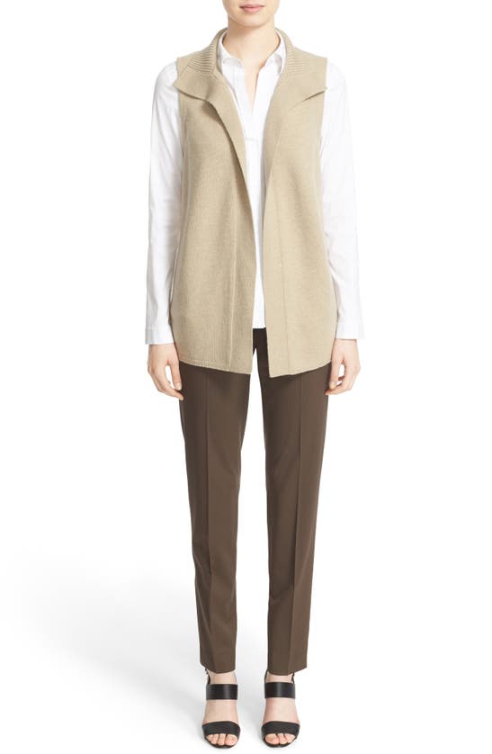 Lafayette 148 Irving Stretch Wool Pants In Brown