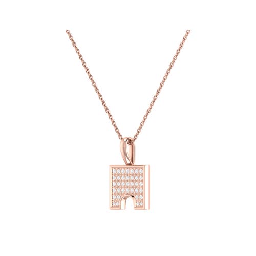 Luvmyjewelry City Arches Square Diamond Pendant In 14k Rose Gold Vermeil On Sterling Silver In 14kt Rose Gold Vermeil