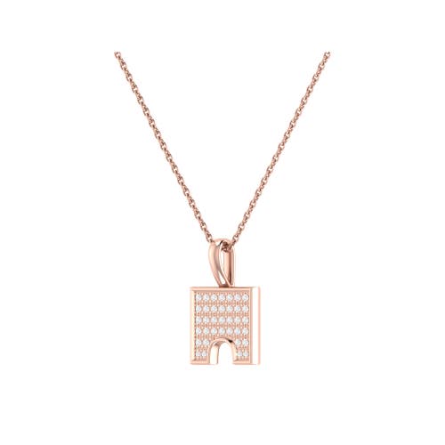 Shop Luvmyjewelry City Arches Square Sterling Silver Diamond Chain Pendant In 14kt Rose Gold Vermeil