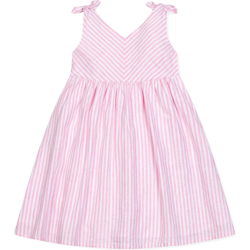 Hope & Henry Kids'  Girls' Sleeveless Bow Shoulder Swing Dress, Toddler In Pink