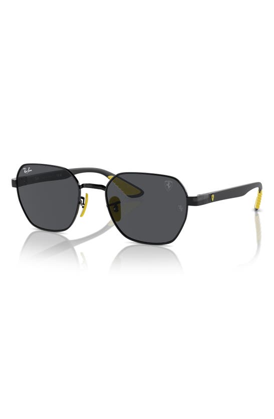 Ray Ban X Scuderia Ferrari 54mm Chromance Irregular Sunglasses In Black