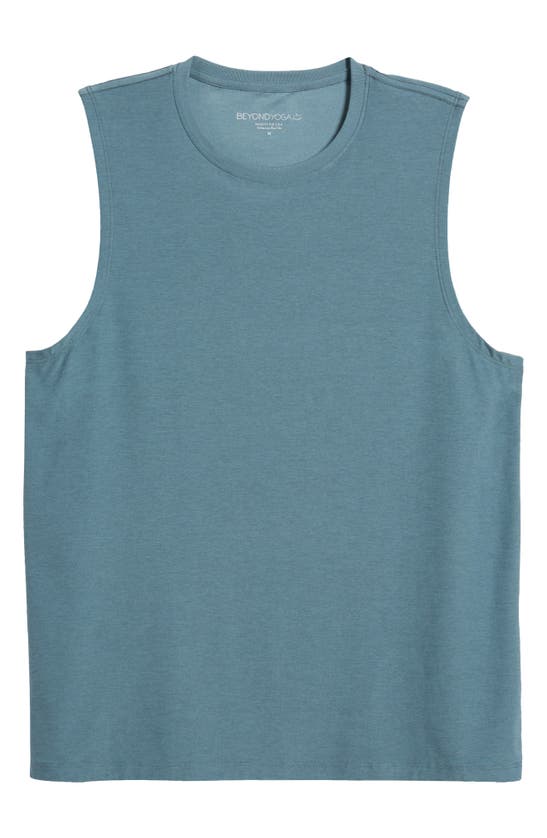 Shop Beyond Yoga Featherweight Freeflo 2.0 Muscle Tank In Storm Heather