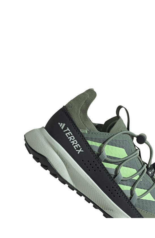 Shop Adidas Originals Kids' Terrex Voyager 21 Canvas Running Shoe In Silver/ Green/ Crystal Jade