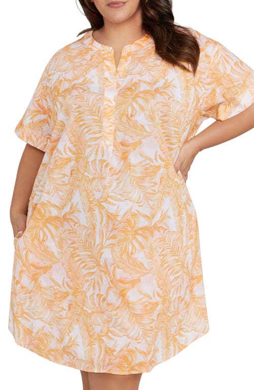 Shop Artesands Amadeus Cotton Cover-up Tunic In Coral