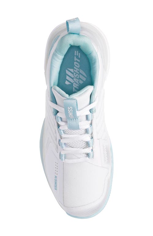 K-swiss Ultrashot 3 Tennis Shoe In White/blue Glow