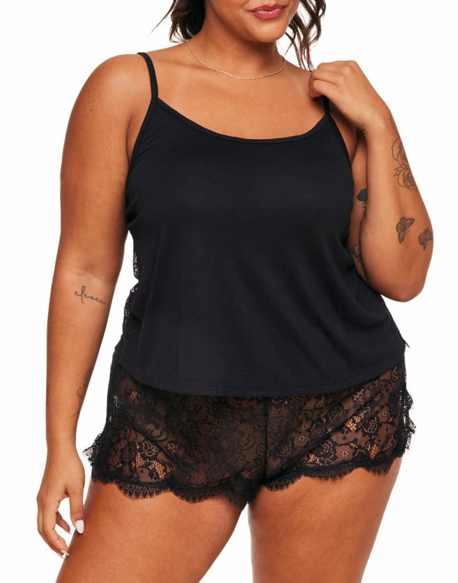 Adore Me Reign Women's Plus-size Cami & Short Set Lingerie In Black