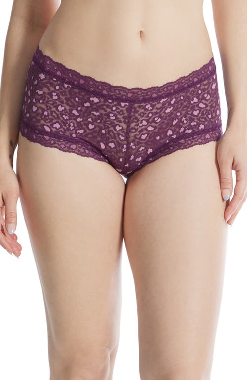 Hanky Panky 3-pack X-dye Animal Print Boyshorts In Blue/purple