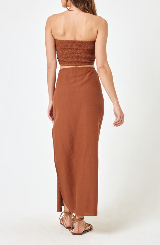 Shop L*space Lspace Summer Feels Drawstring Waist Skirt In Coffee