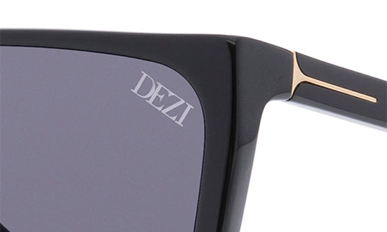 Shop Dezi Type B 63mm Oversize Flat Top Sunglasses In Black/ Dark Smoke