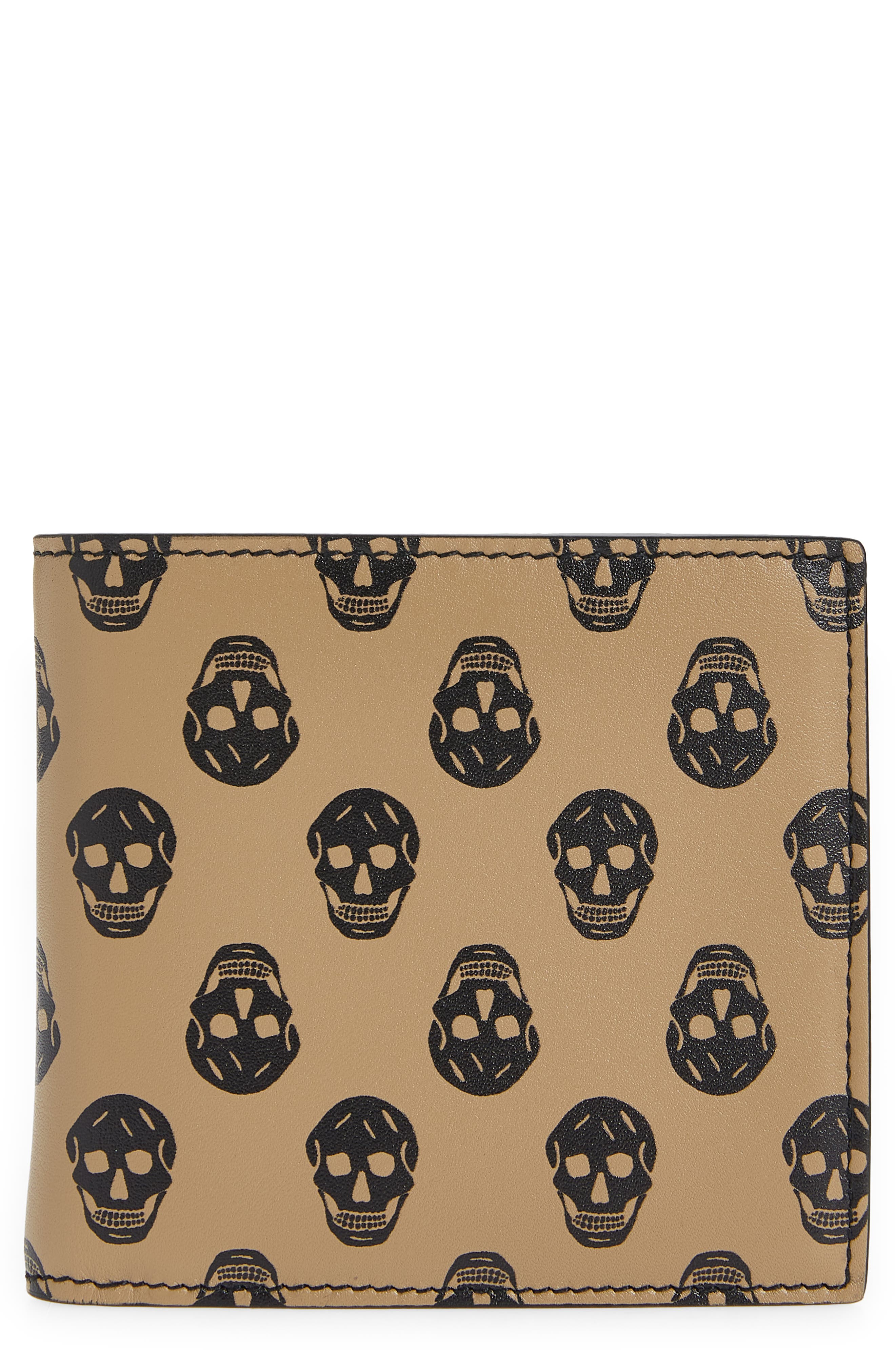 Alexander McQueen Skull-print Leather Wallet in Green for Men Mens Accessories Wallets and cardholders 