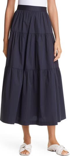 Tiered midi skirt hotsell in cotton poplin