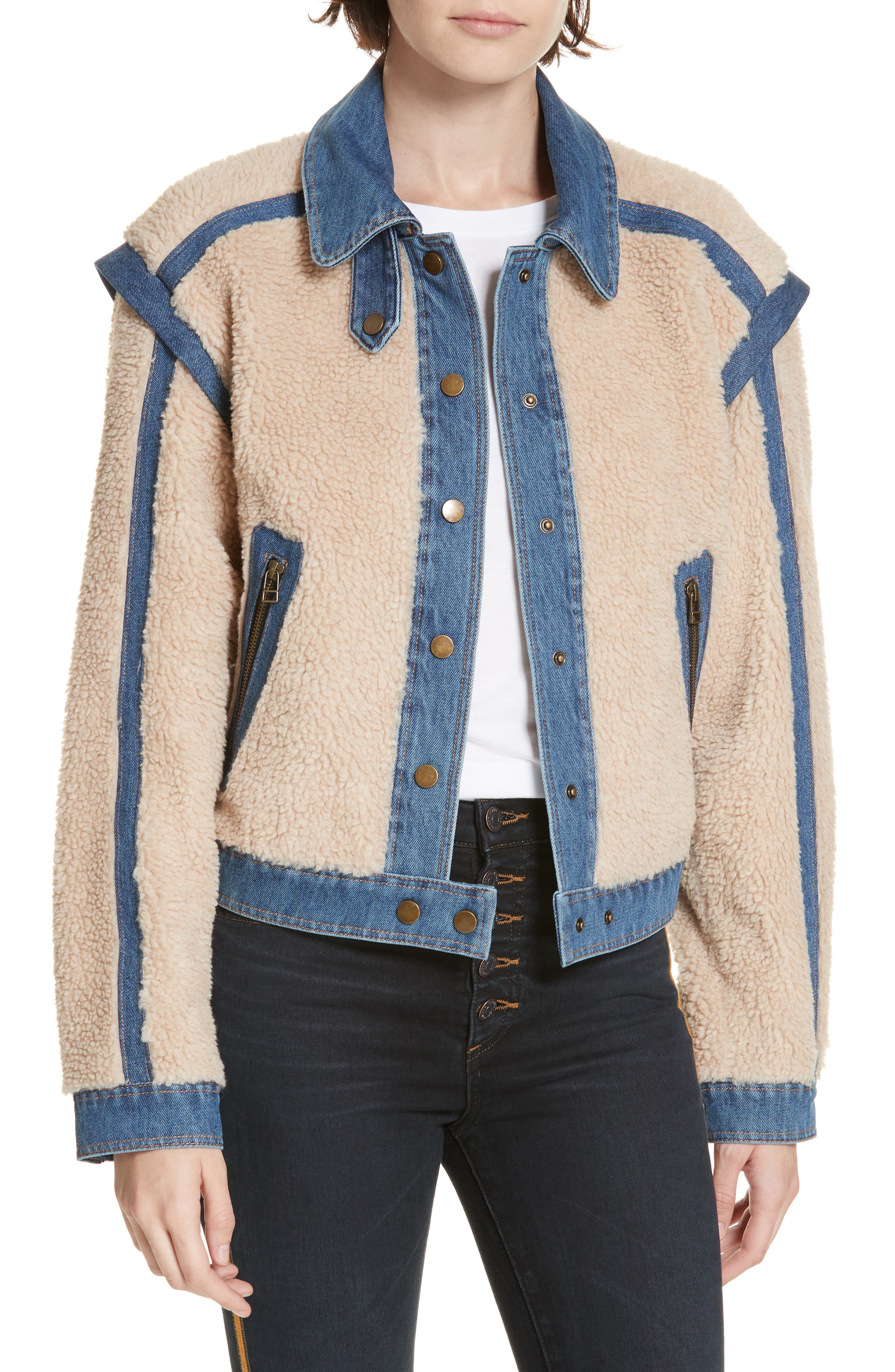 veronica beard shearling jacket