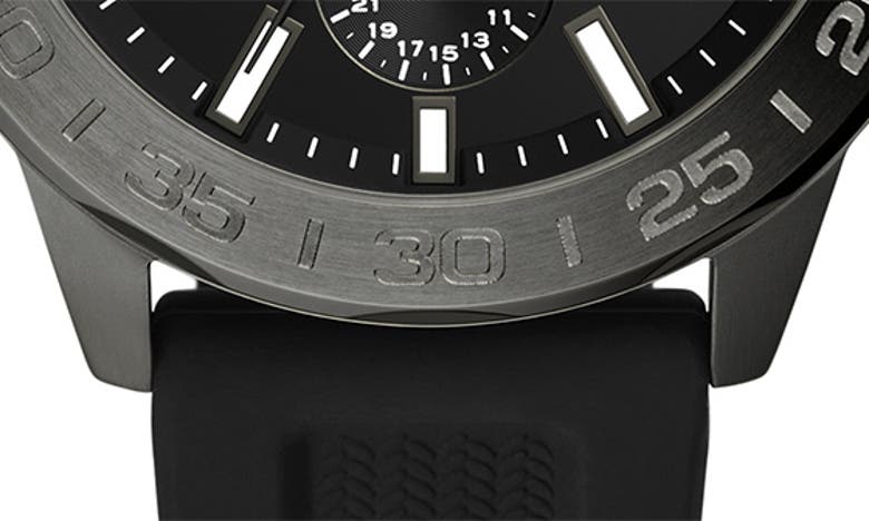 Fossil Bannon Silicone Strap Watch, 45mm In Gunmetal