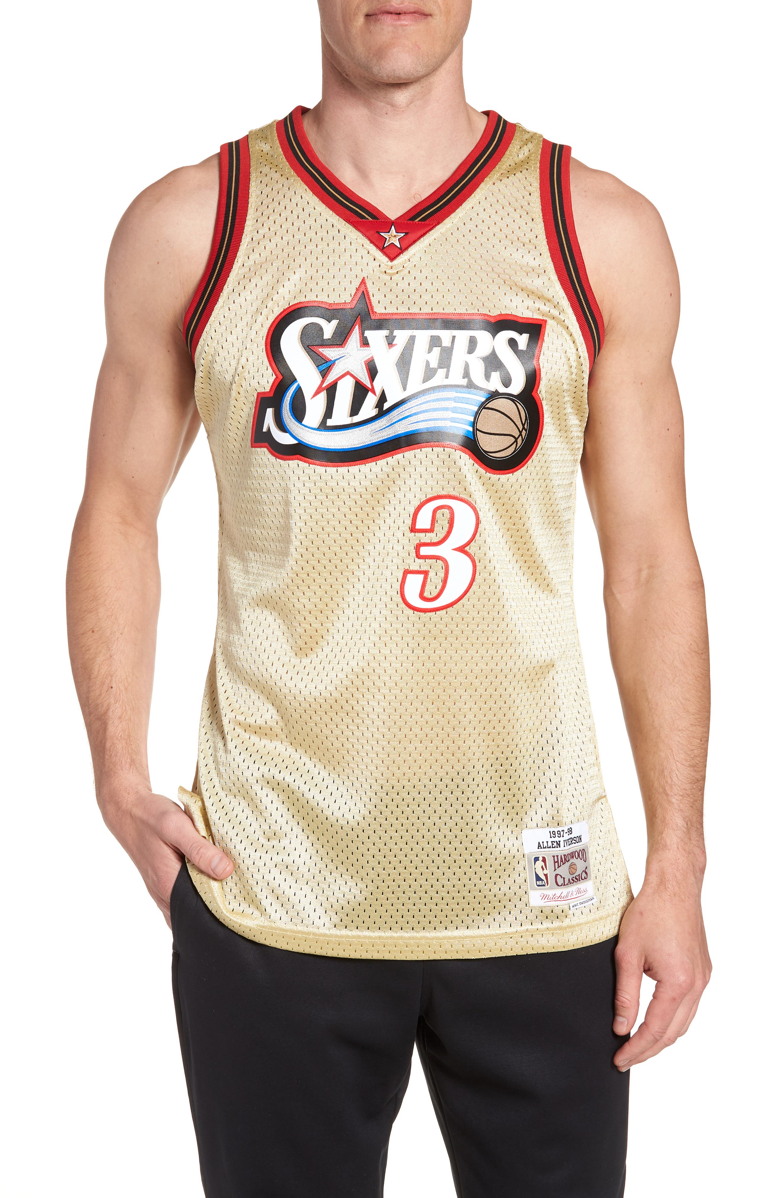 mitchell and ness gold jersey